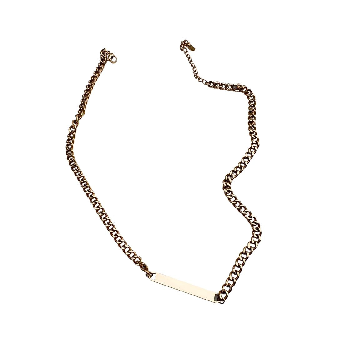 Gold Bar Choker Necklace