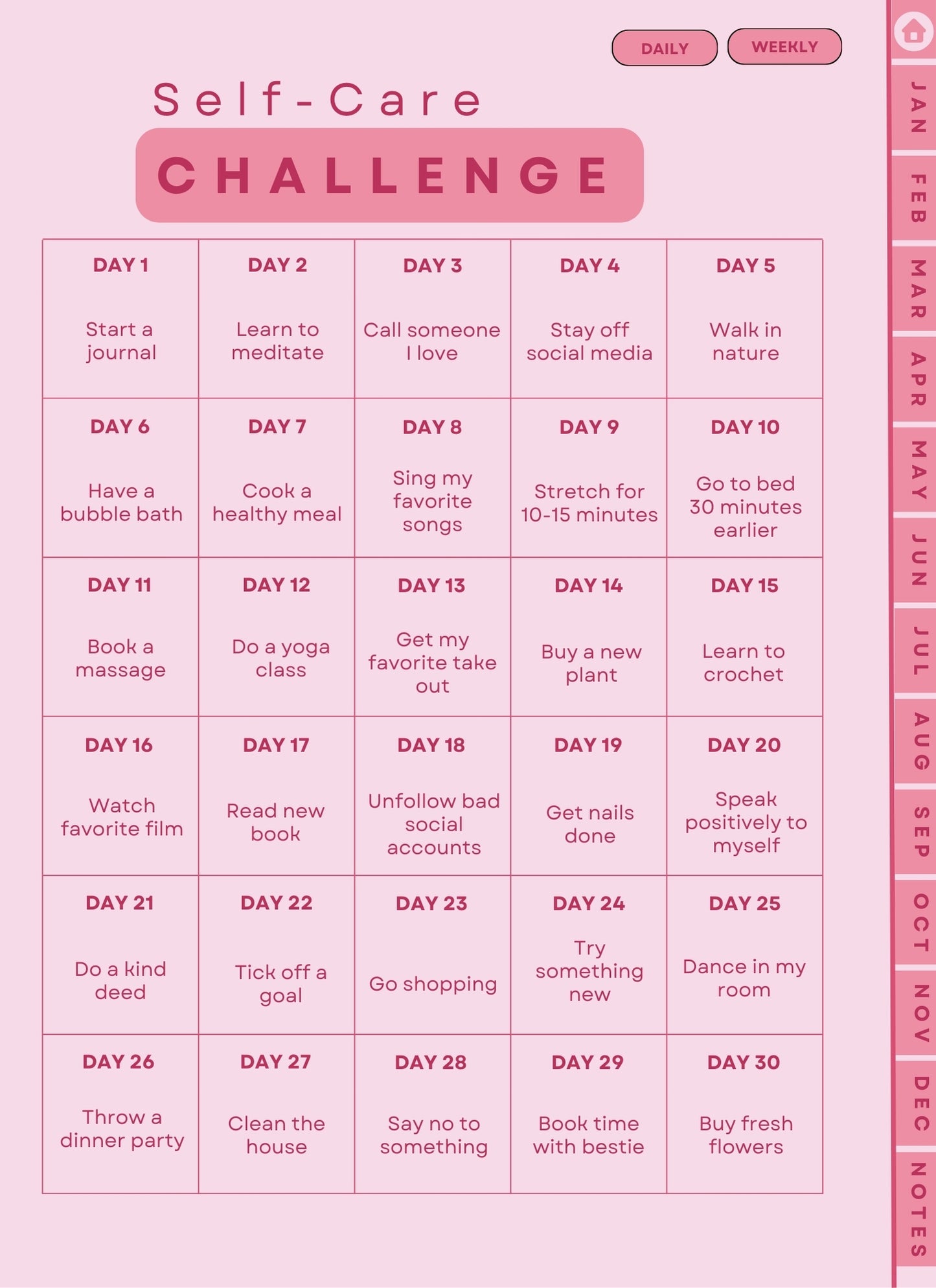 Pink Instant Download 2024 Digital Planner